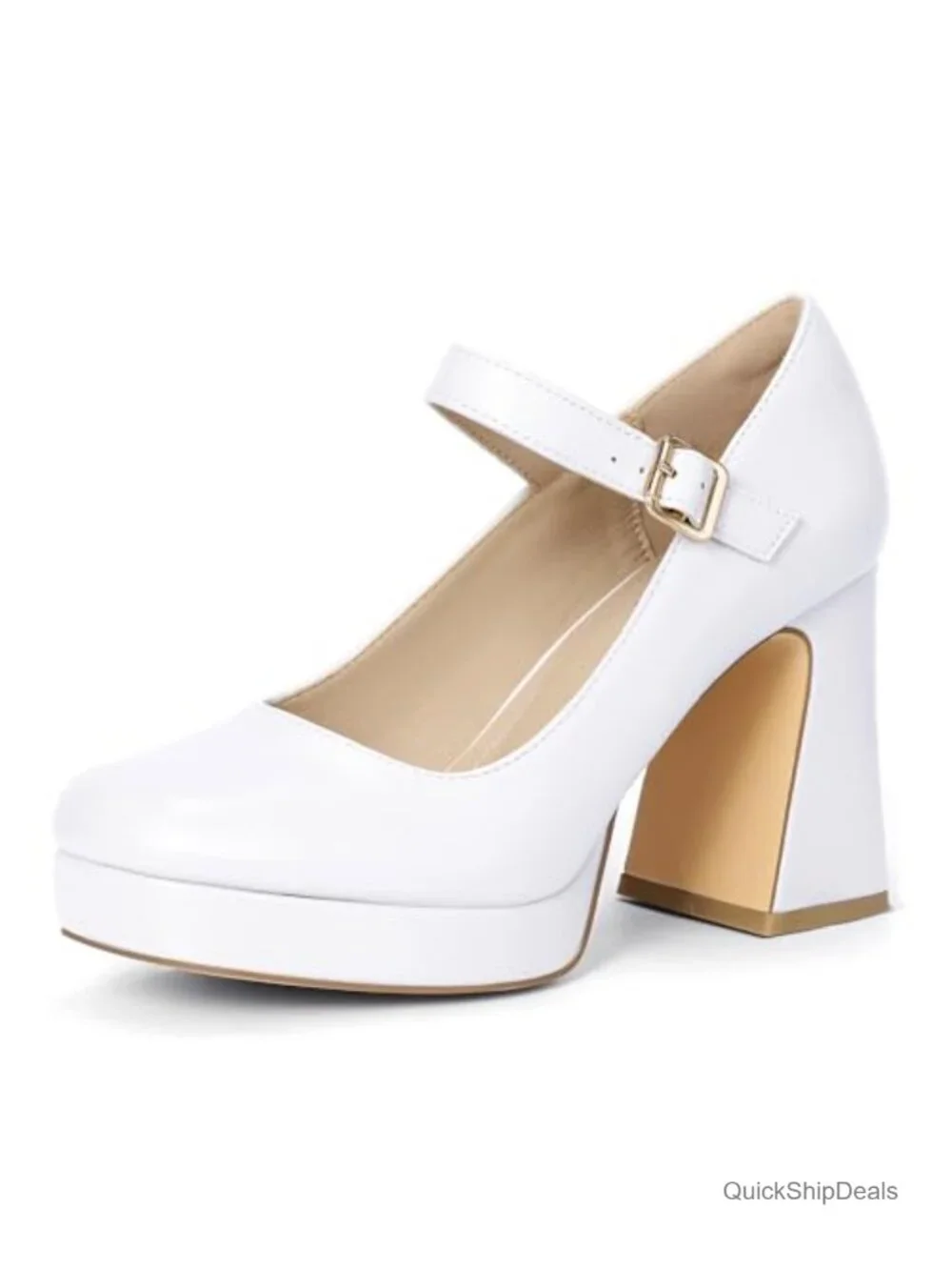 IDIFU Platform Mary Jane Shoes Women's Pumps High Closed Toe Heels